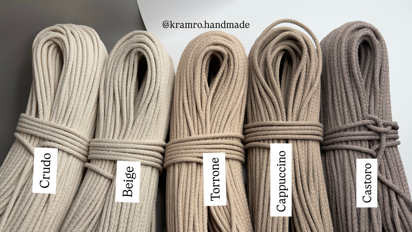 CORDE DI COTONE CON ANIMA IN POLIESTERE DA 5mm