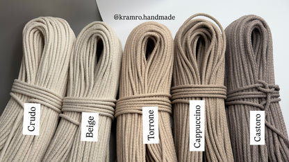CORDE DI COTONE CON ANIMA IN POLIESTERE DA 5mm