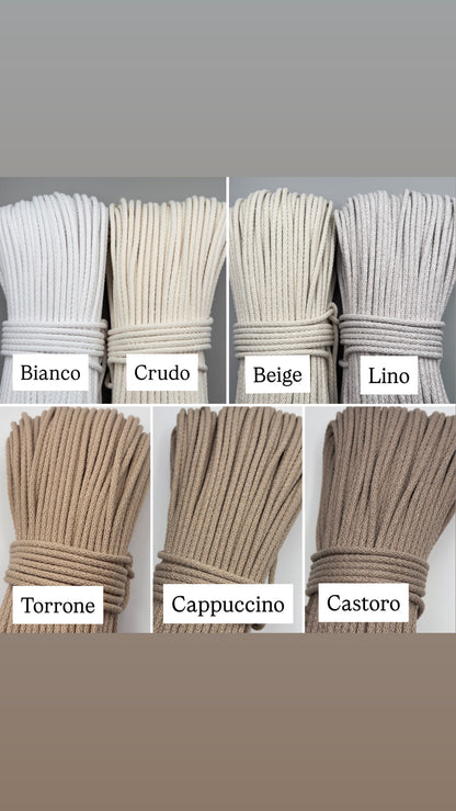 CORDE DI COTONE CON ANIMA IN POLIESTERE DA 5mm