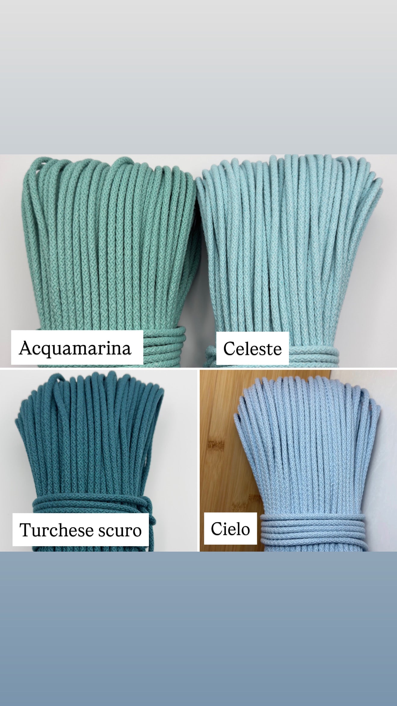 CORDE DI COTONE CON ANIMA IN POLIESTERE DA 5mm