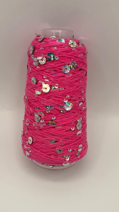 Filo di cotone con paillettes