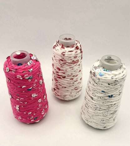 Filo di cotone con paillettes