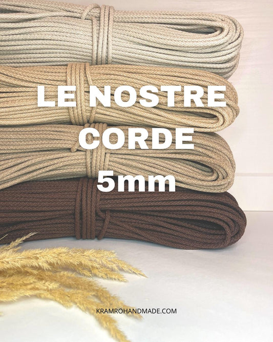 CORDE DI COTONE CON ANIMA IN POLIESTERE DA 5mm