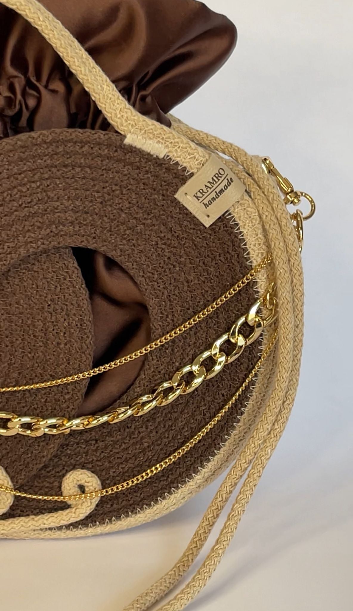 Borsa a cerchi color torrone